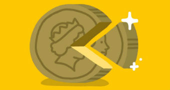 An illustration of a dollar coin with a section taken out to depict salary sacrificing.