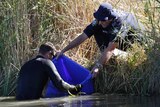 Police divers find a laptop in an irrigation canal outside Leeton