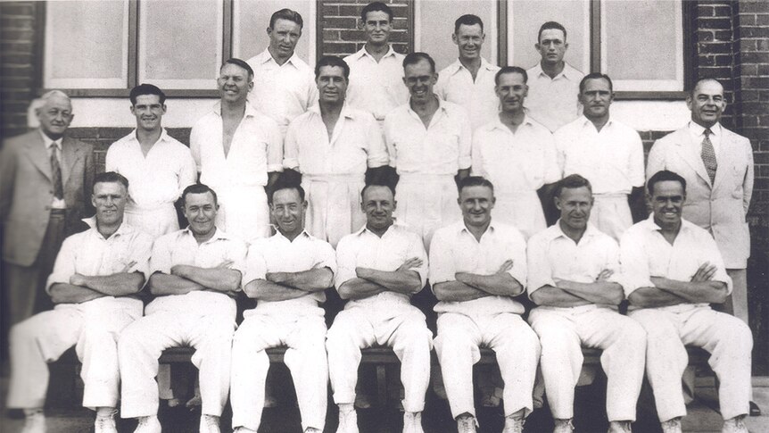 Team shot of the 1948 Australian men's cricket team.