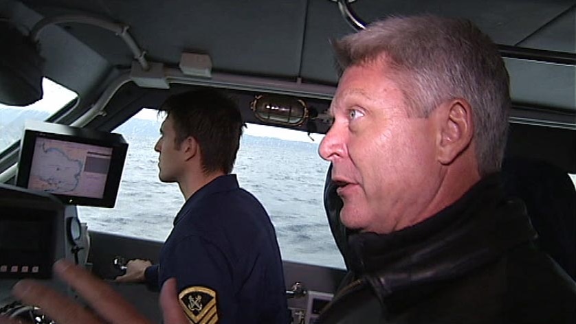 Coast Guard patrols Greek borders (Filmed: Jan 2011)