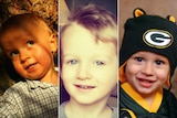 US toddlers Camden Ellis, Curren Collas and Theodore 'Ted' McGee.