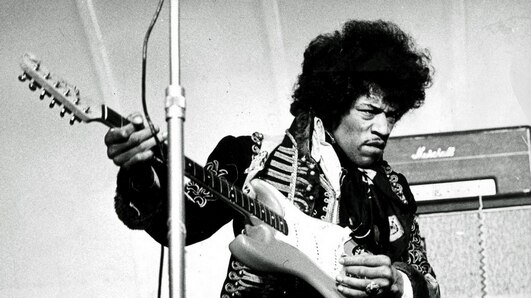 Jimi Hendrix at the amusement park Gröna Lund in Stockholm, Sweden, May 24, 1967.
