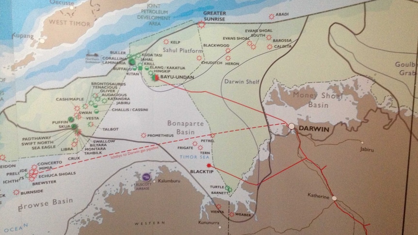 Map of major local oil and gas mining projects