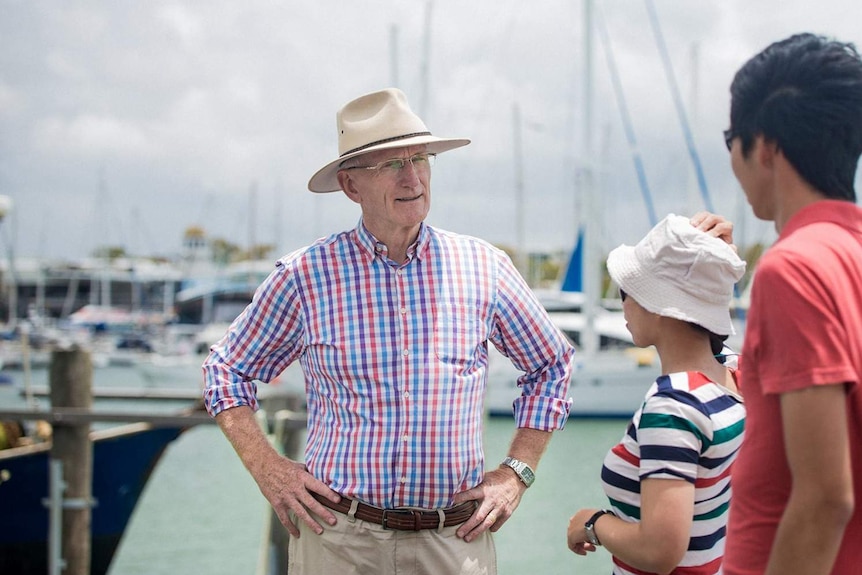 mid shot of Fraser Coast Mayor Chris Loft standing at a harbour