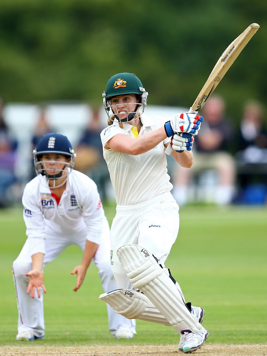 Jodie Fields hits out on day four of 2013 women's Ashes Test