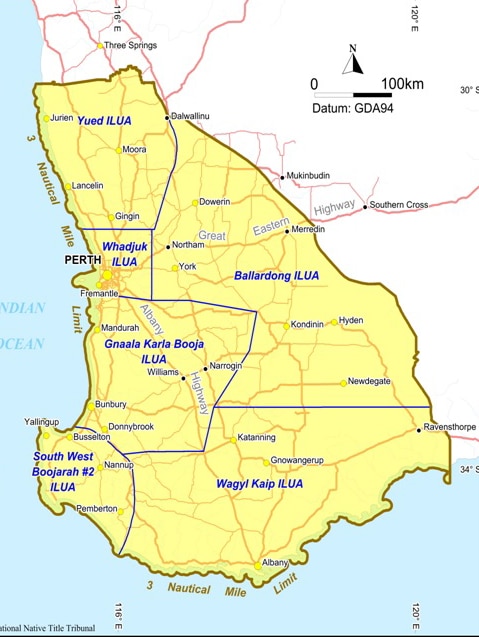 Noongar native title settlement map