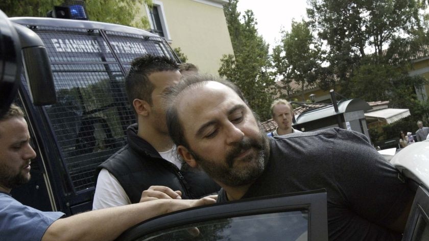 Tony Mokbel after an Athens court appearance