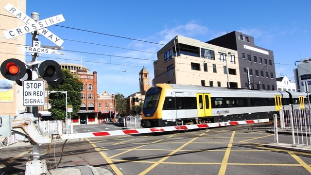 Newcastle railway level crossing