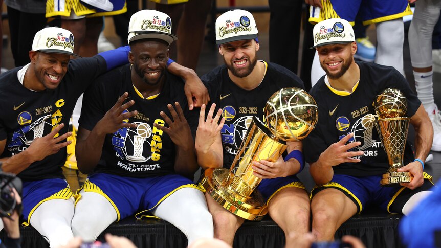 Check out the Warriors' massive 2022 #NBA Championship rings • #Syncedin •  Reporter: @abbeynbc 
