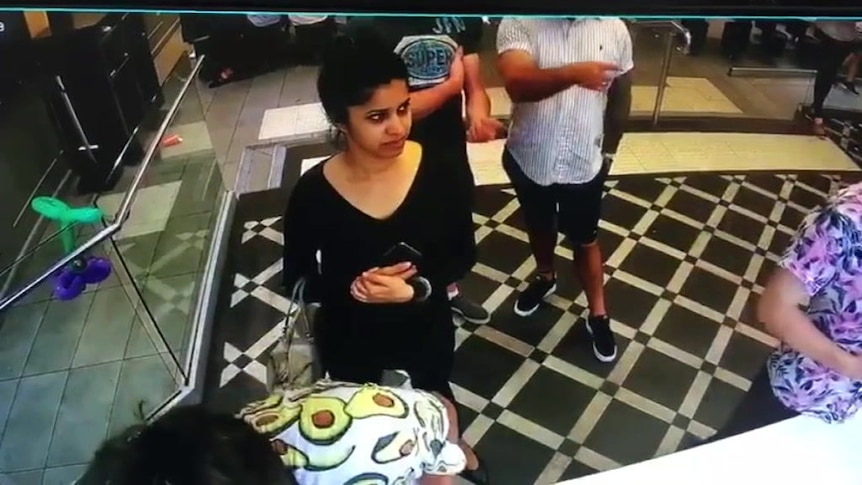 Preethi Reddy on CCTV lining up at a Sydney McDonald's