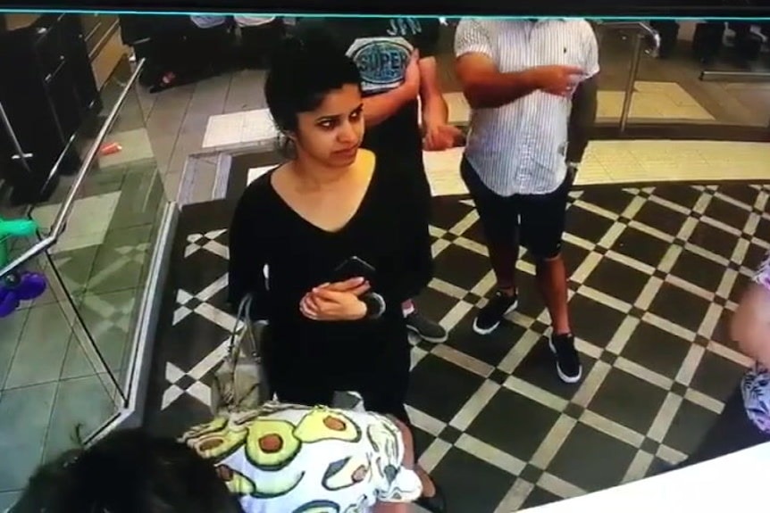 Preethi Reddy on CCTV lining up at a Sydney McDonald's