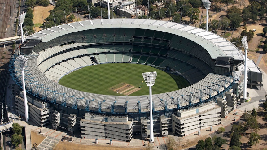 Aerial shot of the MCG
