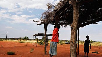 Aboriginal children at the Utopia community near Alice Springs.