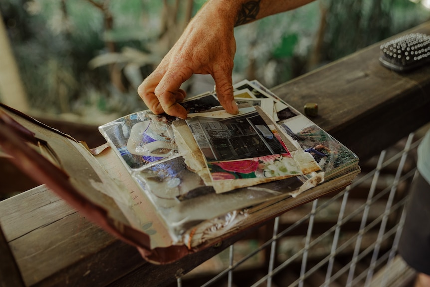 A damaged photo album