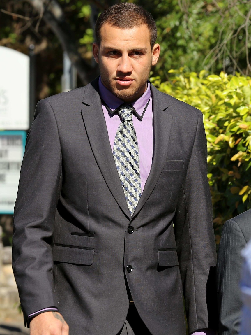 Blake Ferguson arrives at Sutherland Shire Court.