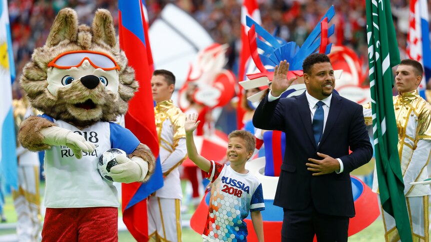Brazil's Ronaldo at the World Cup opening ceremony