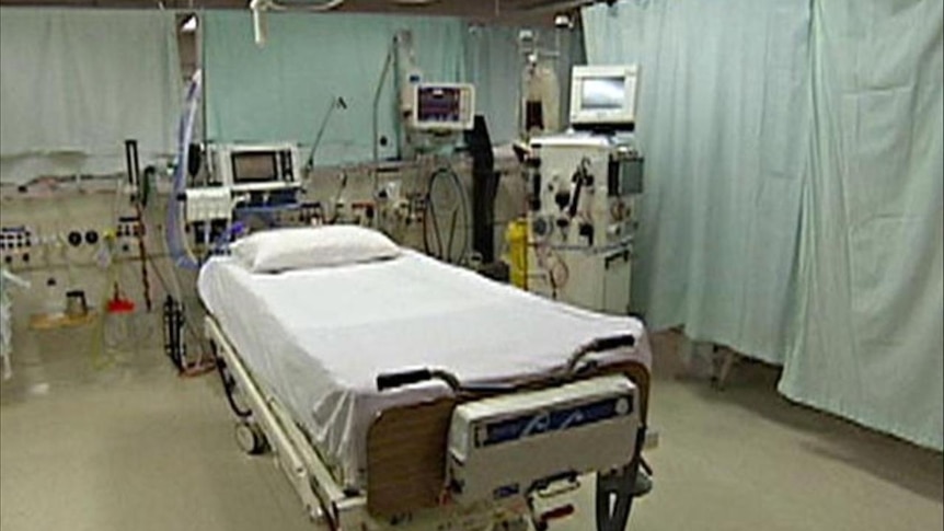 Empty hospital bed