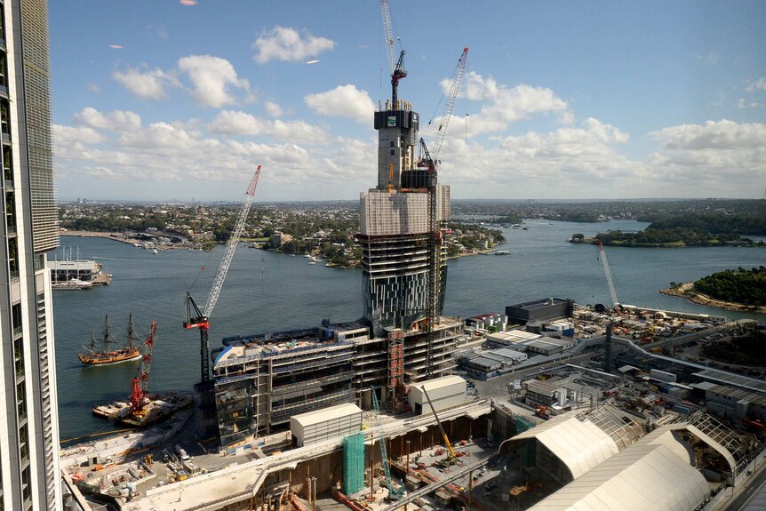 Crown Casino's Barangaroo development, pictured here in April, is set to be finished in 2021.