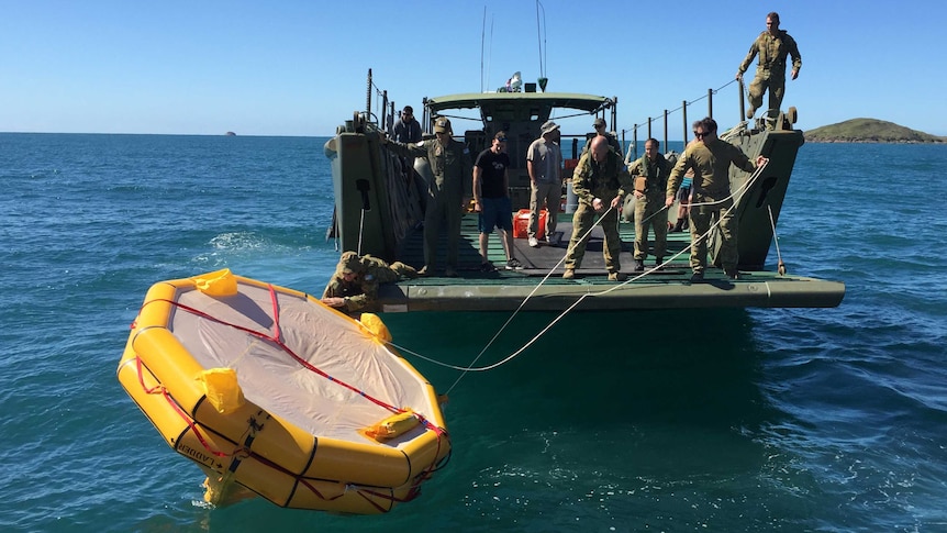 Australian and US Defence Forces at a search and rescue training exercise in Townsville