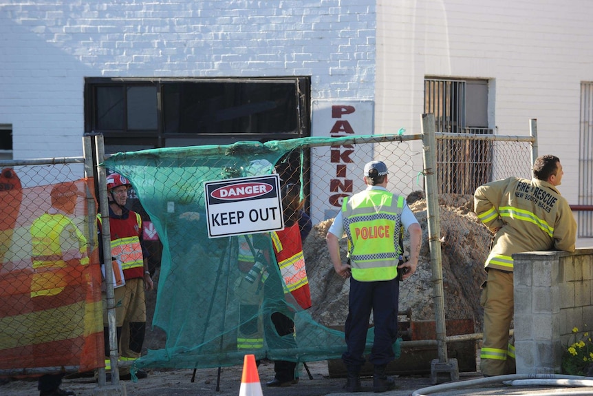 The scene of an underground explosion