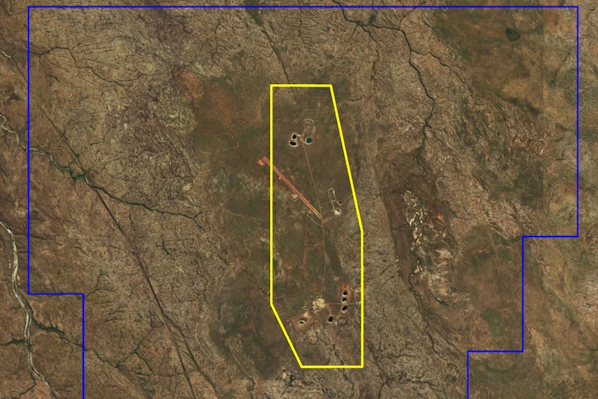 a satellite image of a diamond mine. 