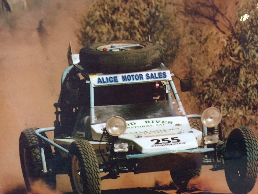 Paddy and Locky Weir's buggy crossing the finish line for the first time in 1997.