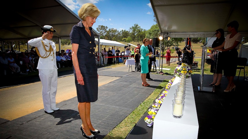 Governor-General Quentin Bryce lays a wreath