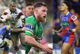 A collage of three rugby league players