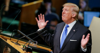 President Donald Trump addresses the 72nd United Nations General Assembly at U.N. headquarters in New York.