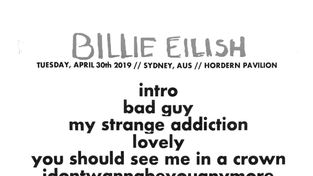 Billie Eilish Sydney Setllist