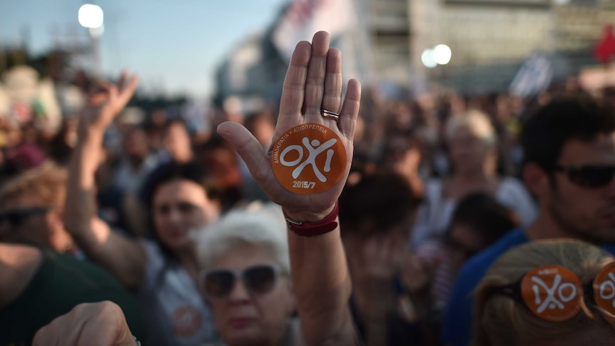 Greeks protest in Athens calling for a "No" vote in the upcoming referendum