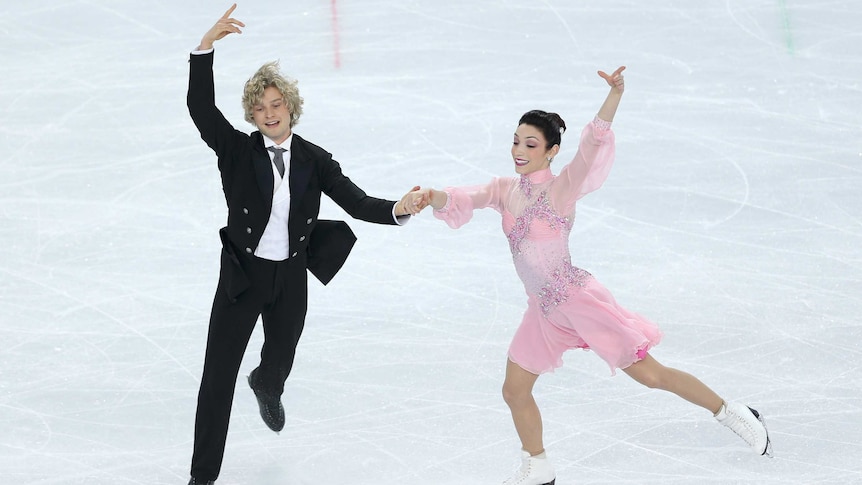 Meryl Davis and Charlie White of the United States compete in the Team Ice Dance at Sochi 2014.