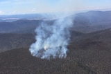Aerial view of the bushfire at Mount Clear.