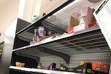 Empty supermarket shelves