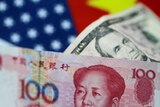 US dollar and Chinese yuan notes