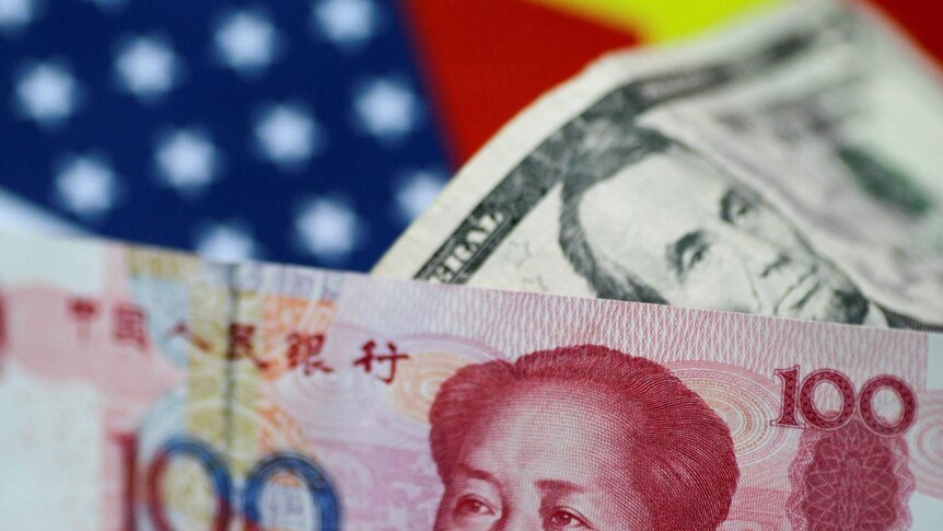 US dollar and China Yuan notes seen together