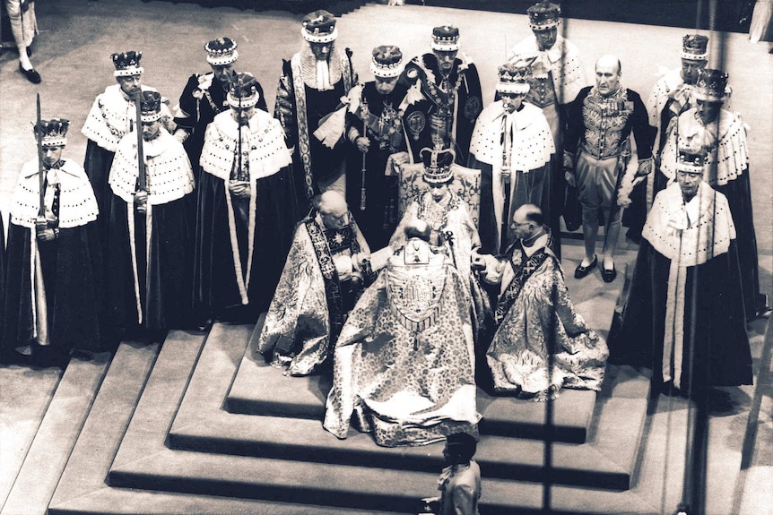 Elizabeth is crowned Queen during her coronation in 1953.