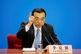 中国总理李克强作政府工作报告。
