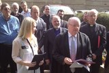 Tasmania's speaker Michael Polley accepted the 'Salamanca Declaration' on the steps of Parliament House in Hobart.