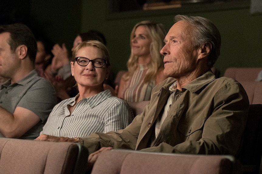 Colour photo of Dianne Wiest and Clint Eastwood in 2019 film The Mule.