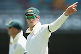 Australian captain Steve Smith in the field against India in the second Test at the Gabba.