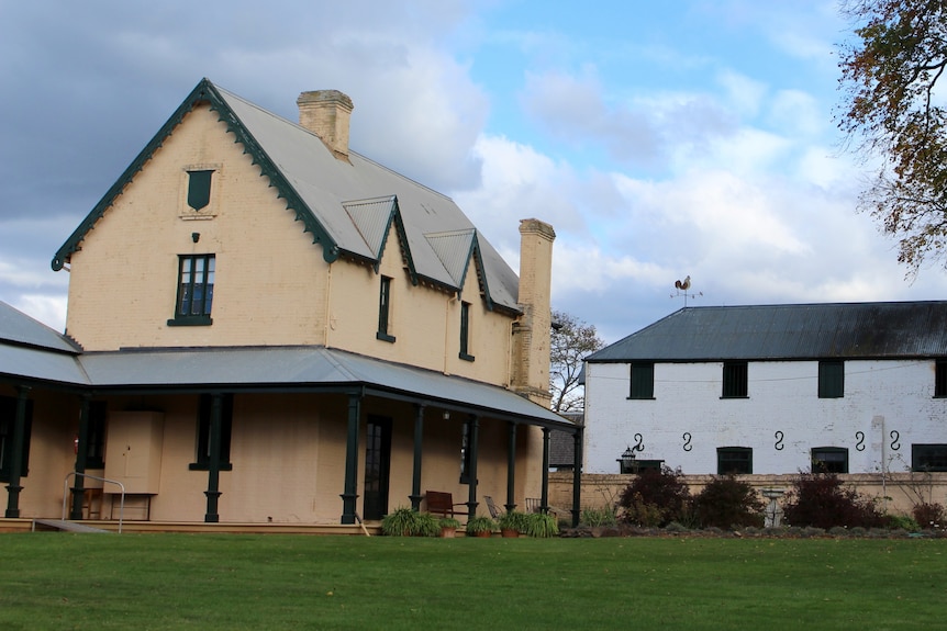 Two historic buildings at an estate.