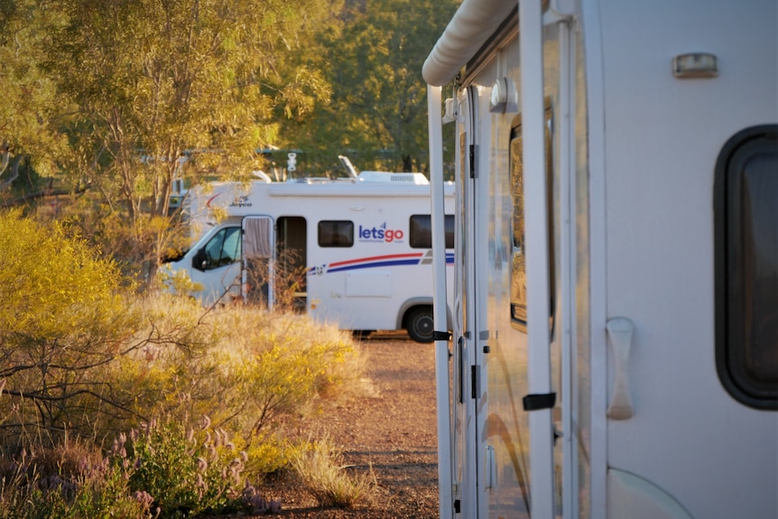 close up of caravan door