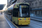 The first tram on North Terrace