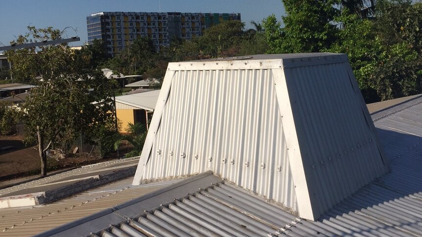 A hot water rooftop box viewed from above.
