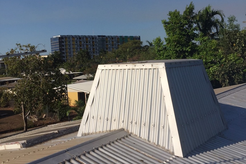 A hot water rooftop box viewed from above.