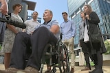 Graham Walters and his family outside the Supreme Court in Brisbane on January 19, 2018.