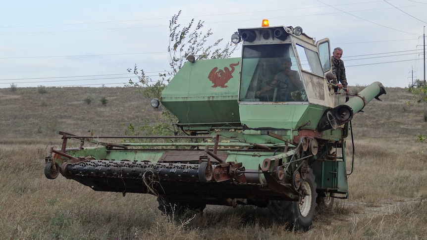 A combined tank-harvester.