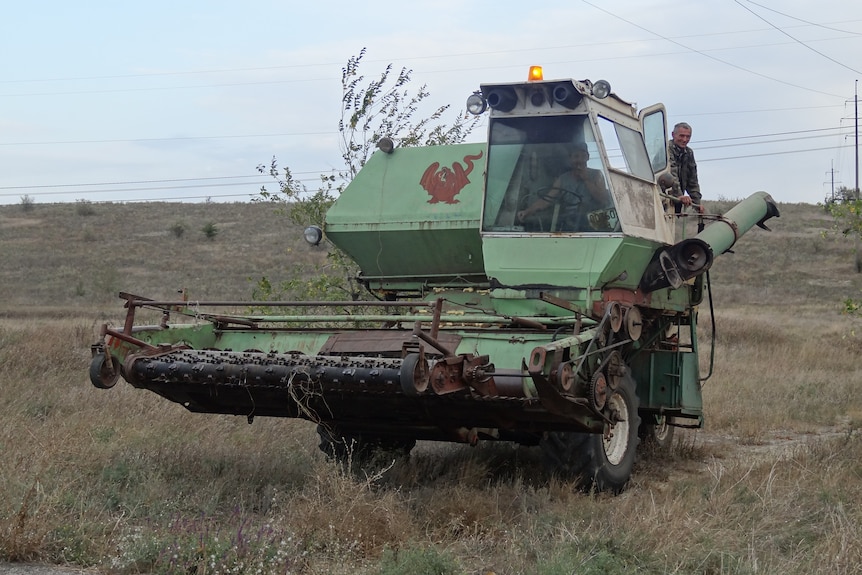A combined tank-harvester.