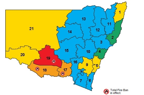 Fire bans in southern NSW